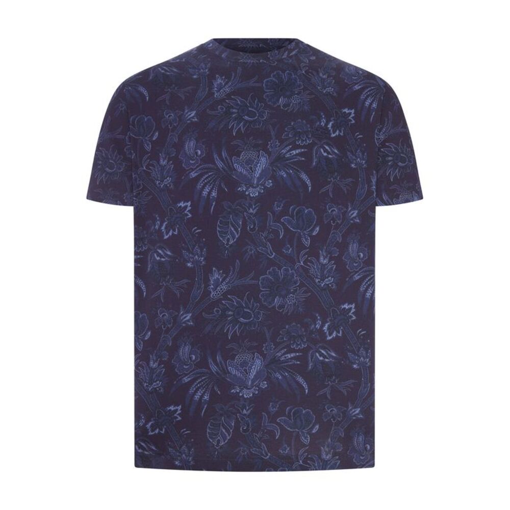 Etro Men Cotton Jersey T-Shirt With Floral Paisley Pattern